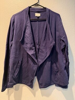 Caslon Navy Open-Front Drape Jacket